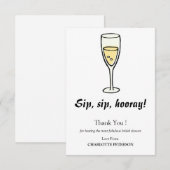 Leuke & eenvoudige Vrijgezellenfeest Host Dank u Notitiekaartje (Voorkant / Achterkant)