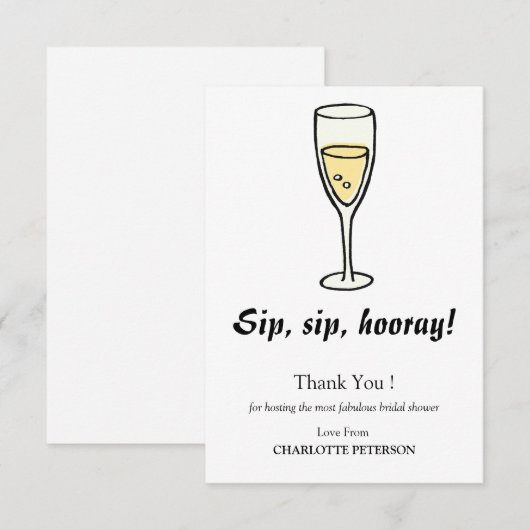 Leuke & eenvoudige Vrijgezellenfeest Host Dank u Notitiekaartje (Voorkant / Achterkant)