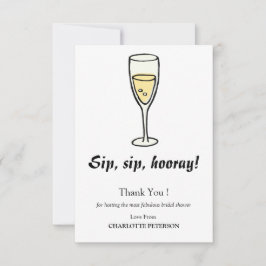 Leuke & eenvoudige Vrijgezellenfeest Host Dank u Notitiekaartje