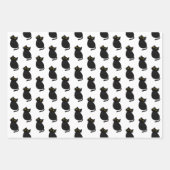 Leuke Eenvoudige Zwarte Kat Inpakpapier Vel (Voorkant)