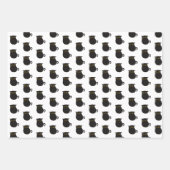 Leuke Eenvoudige Zwarte Kat Inpakpapier Vel (Voorkant 2)