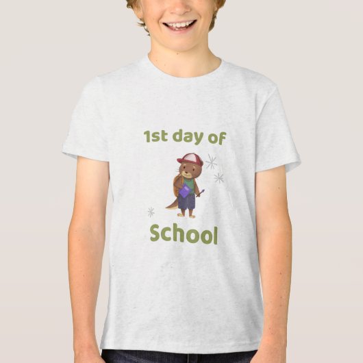 Leuke eerste dag schoolontwerp Tri-Blend shirt (Voorkant)