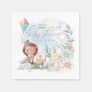 Leuke egel bloemenjongen Natuur Baby shower pickni Servet