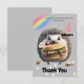 Leuke egel burger bedankkaart (Voorkant / Achterkant)