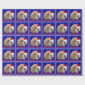 Leuke egel in Santa Hat Cadeaupapier (Vlak)