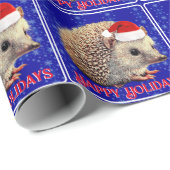 Leuke egel in Santa Hat Cadeaupapier (Rol Hoek)