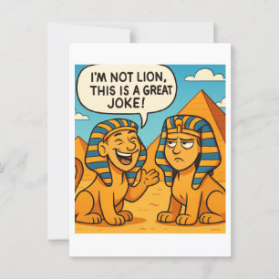 Leuke Egyptische Leeuw Grap   Ik lieg niet kaart
