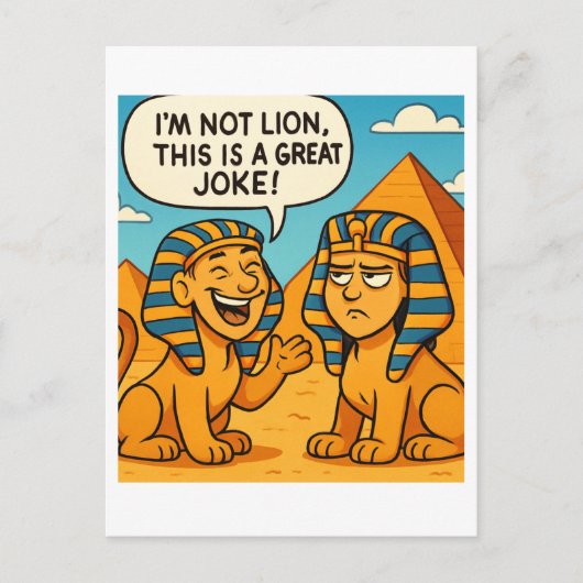 Leuke Egyptische Leeuw Grap | Ik lieg niet kaart (Voorkant)