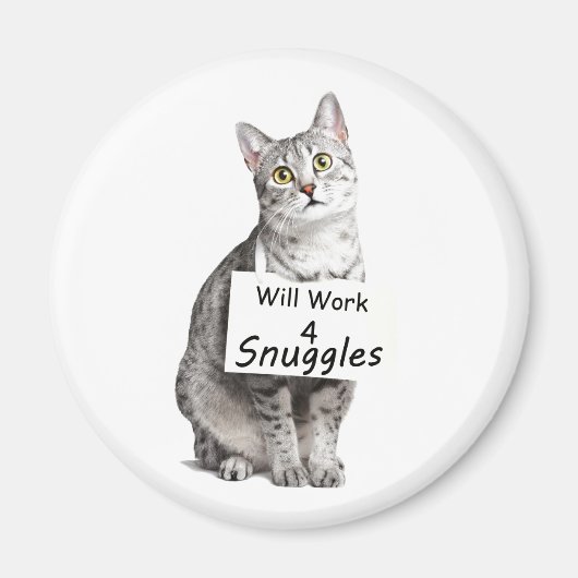 Leuke Egyptische Mau Cat Adverteren voor Snuggles Magneet (Voorkant)