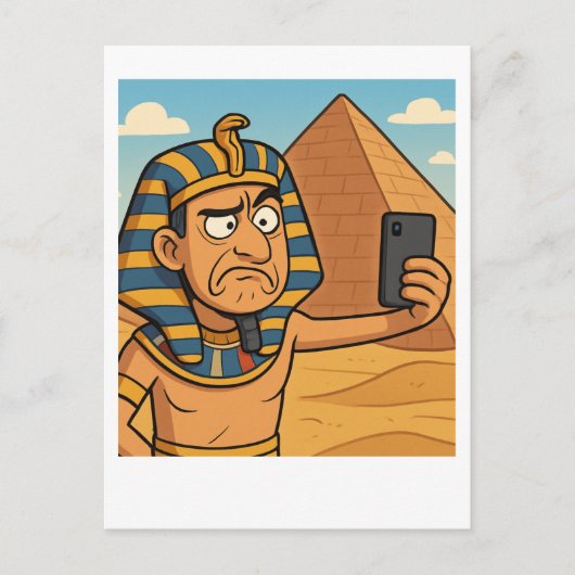 Leuke Egyptische selfie met piramide Briefkaart (Voorkant)