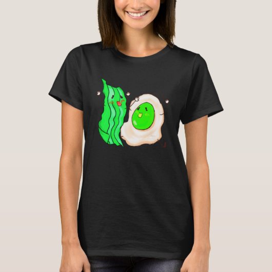Leuke eieren Ham Smile Gezicht Brunch Ontbijtkostu T-shirt (Voorkant)