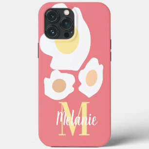 Leuke eierpatroon naam roze iPhone 13 pro max hoesje
