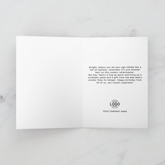 Leuke eigenzinnige Mannen Humor knuffel Business H Kaart (Binnen)