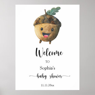 Leuke eikel - Welkom baby shower Poster