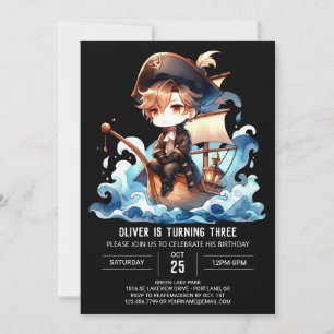 Leuke Elegant Pirate Verjaardag Kaart