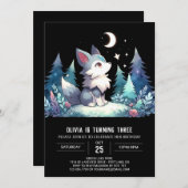 Leuke Elegant Wolf Verjaardag Kaart (Voorkant / Achterkant)