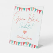 Leuke elegante bruiloft open bar nummers reclamebord met voetstuk (Voorkant)