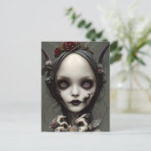 Leuke Elegante Kleine Gotische Heks Faery Artwork Briefkaart (Staand voorkant)