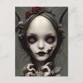 Leuke Elegante Kleine Gotische Heks Faery Artwork Briefkaart (Voorkant)