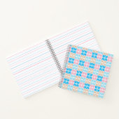 Leuke Elegante Monogrammed Roze Blauw Kinder Lette Notitieboek (Binnen)