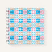 Leuke Elegante Monogrammed Roze Blauw Kinder Lette Notitieboek (Voorkant)