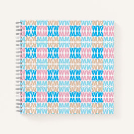 Leuke Elegante Monogrammed Roze Blauw Kinder Lette Notitieboek