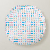 Leuke Elegante Monogrammed Roze Blauw Kinder Lette Rond Kussen (Voorkant)