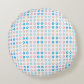 Leuke Elegante Monogrammed Roze Blauw Kinder Lette Rond Kussen (Achterkant)