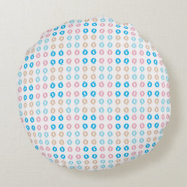 Leuke Elegante Monogrammed Roze Blauw Kinder Lette Rond Kussen