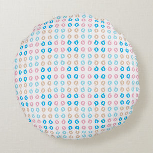 Leuke Elegante Monogrammed Roze Blauw Kinder Lette Rond Kussen