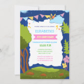 Leuke elegante natuur thema kind's verjaardag kaart (Voorkant)