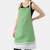 Leuke Elegante Sage Green White Hem Racing Stripes Schort (Insitu)