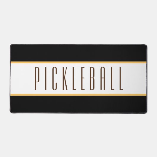 Leuke Elegante Zwart Wit Strepen PICKLEBALL Tekst Bureaumat (Voorkant)