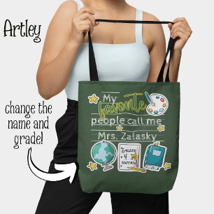 Leuke Elementaire Leraar Gift Naam Grade Tote Bag