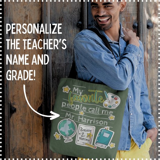 Leuke Elementaire Leraar Gift Naam Grade Tote Bag