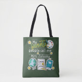 Leuke Elementaire Leraar Gift Naam Grade Tote Bag (Voorkant)