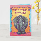 Leuke Elephant Verlaat Verjaardag Kaart (Gele Bloem)