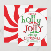 Leuke Elf Benen Holly Jolly Prettig Kerstfeest!  Feestdagenkaart (Voorkant / Achterkant)