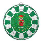 Leuke Elf en Gouden Confetti op Groen & Wit Dartbord (Voorkant)