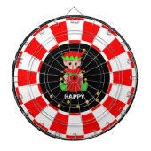 Leuke Elf en Gouden Confetti op Zwart Rood & Wit Dartbord (Voorkant)