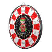 Leuke Elf en Gouden Confetti op Zwart Rood & Wit Dartbord (Voorkant Rechts)