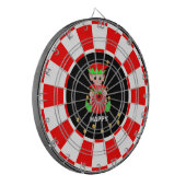 Leuke Elf en Gouden Confetti op Zwart Rood & Wit Dartbord (Voorkant Links)