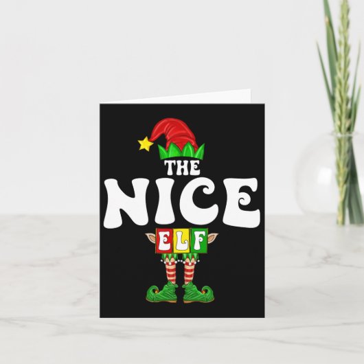 Leuke Elf Familie Kerst Matching Pyjama Elf Squ Kaart (Voorkant)
