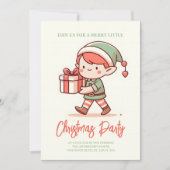 Leuke Elf Houd Kerstmis Gift Box Kaart (Voorkant)