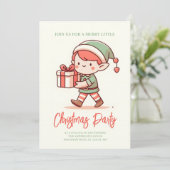 Leuke Elf Houd Kerstmis Gift Box Kaart (Staand voorkant)