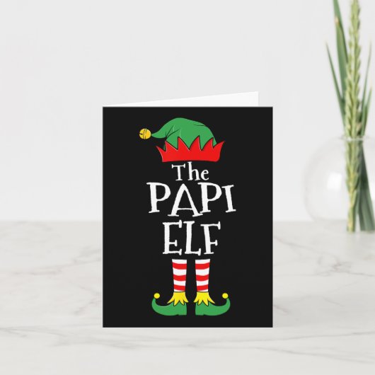 Leuke Elf Kerst Pyjama Familie Kaart (Voorkant)