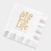 Leuke "Elf Life" Kerstfeest Folie Servetten (Links)