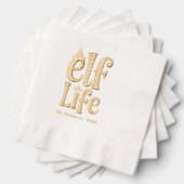 Leuke "Elf Life" Kerstvakantie Feest Folie Servetten (Insitu (Gestapeld))
