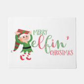 Leuke Elf Merry Elfin Kerstmis Deurmat (Voorkant)