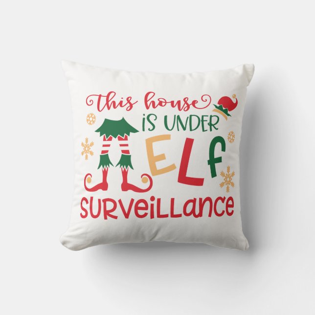Leuke Elf Surveillance Kerstkussen Kussen (Voorkant)